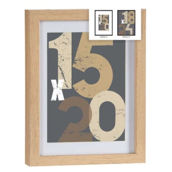Væg billedramme Natur Glas Træ MDF 20,5 x 2,5 x 26,5 cm (6 enheder)