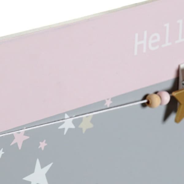 Valokuvakehys Pyykkipojilla DKD Home Decor Hello Lovely Puu MDF Tähdet 40 x 1 x 24 cm