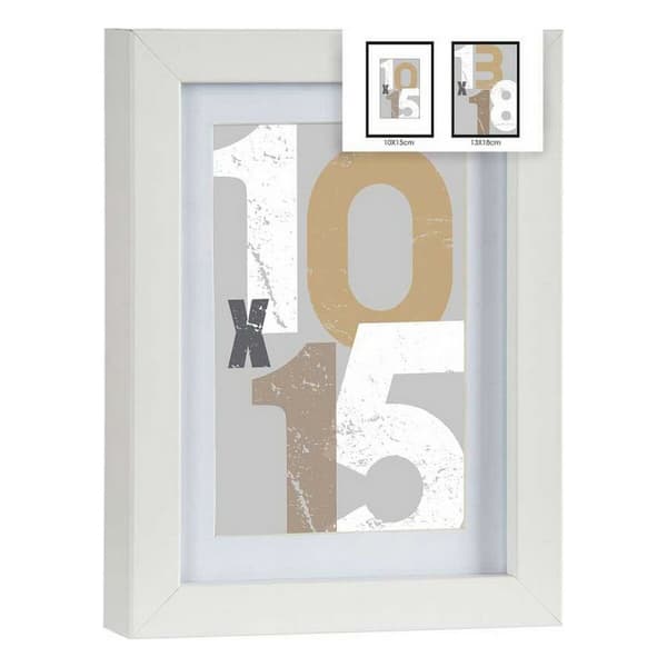 Kuvakehys Valkoinen Lasi Puu MDF 16 x 21 x 2,5 cm (6 osaa)