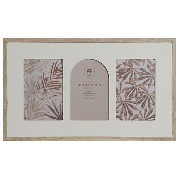 Fotoram Home ESPRIT Beige Glas Trä MDF Skandinavisk 39 X 2 X 24 cm