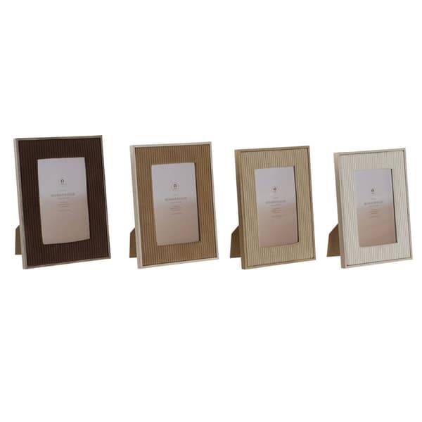 Fotoram Home ESPRIT Brun Beige Sammet Glas Modern 26 X 2,8 X 31 cm (4 antal)