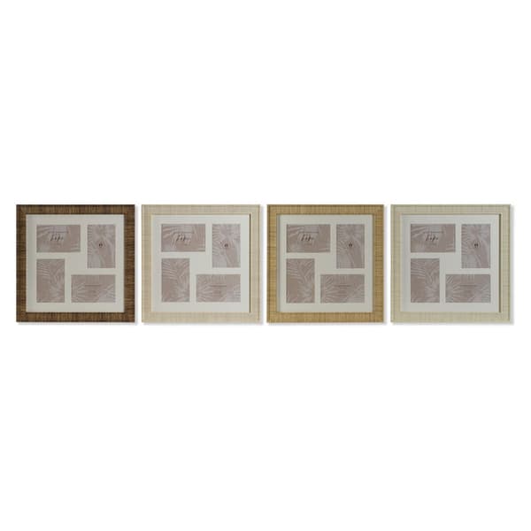 Kuvakehys Home ESPRIT Ruskea Beige Luonnollinen Norsunluu Kristalli polystyreeni Skandinaavinen 38 x 2 x 38 cm (4 osaa)