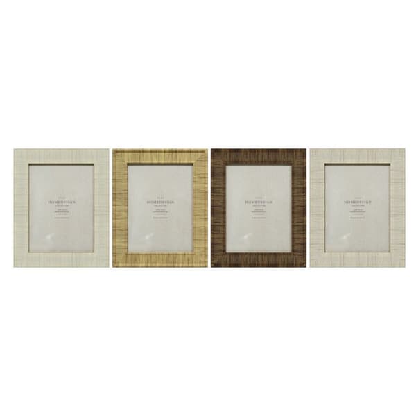 Kuvakehys Home ESPRIT Beige Luonnollinen Kristalli polystyreeni Skandinaavinen 20,5 x 2 x 25,5 cm (4 osaa)