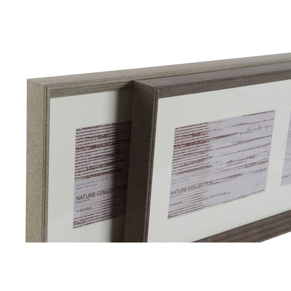 Fotoram Home ESPRIT Brun Naturell Glas polystyren Urban 56 X 3 X 18 cm (2 antal)
