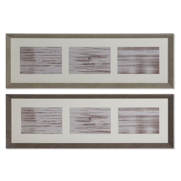 Fotoram Home ESPRIT Brun Naturell Glas polystyren Urban 56 X 3 X 18 cm (2 antal)
