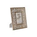Miniatyrbild 1 av 3: Fotoram Home ESPRIT Vit Naturell Glas Mangoträ Indier 21 x 2 x 26,5 cm