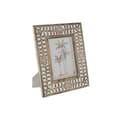 Miniatyrbilde 1 av 3: Fotoramme Home ESPRIT Hvit Naturell Krystall Treverk av mangotre Blomster Indianer 26,5 x 2 x 31,5 cm