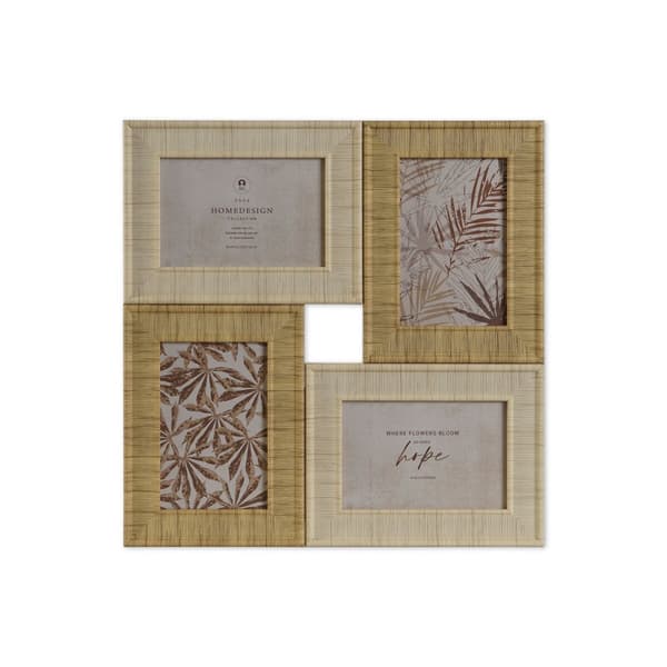 Fotoramme Home ESPRIT Beige Natur Krystal polystyren Skandinavisk 36 X 2 X 36 cm