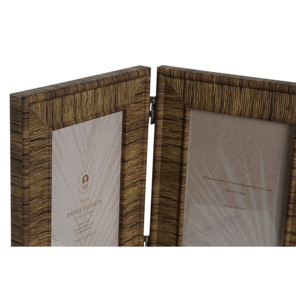 Fotoram Home ESPRIT Brun Beige Naturell Elfenben Glas polystyren Skandinavisk 31 X 2 X 21 cm (4 antal)