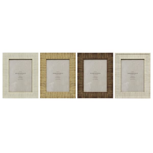 Kuvakehys Home ESPRIT Beige Luonnollinen Kristalli polystyreeni Scandi 18,5 x 2 x 23,5 cm (4 osaa)