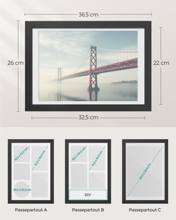 Fotoramme - A4 - For flere fotos - Aszwart
