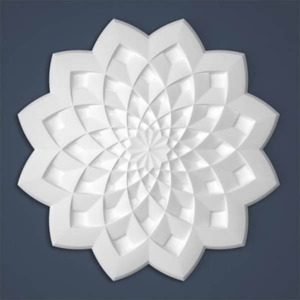 PROVISTON Rosett av stuc Polystyren Diameter 631 mm Vit Hög kvalitet Stabil Lätt att montera Takrosett Väggdekoration...