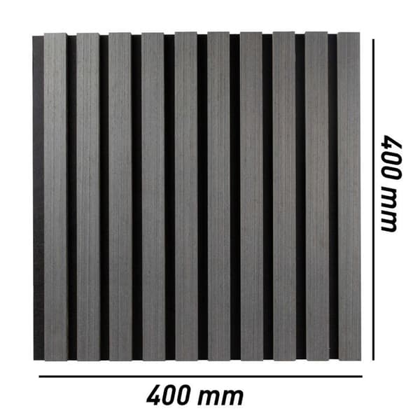 PROVISTON Akustiska 3D väggpaneler 400 x 400 x 21 mm Lameller i MDF med träfån, mörk ekfärg Filttyg...
