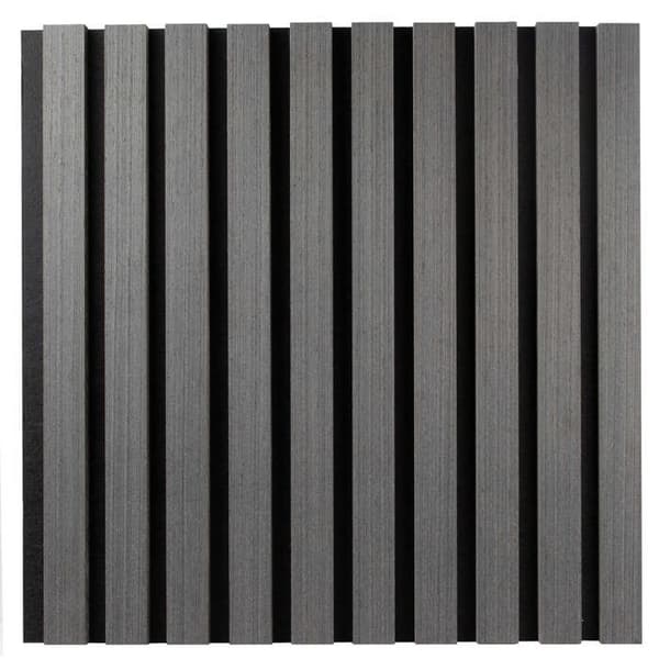 PROVISTON Akustiska 3D väggpaneler 400 x 400 x 21 mm Lameller i MDF med träfån, mörk ekfärg Filttyg...