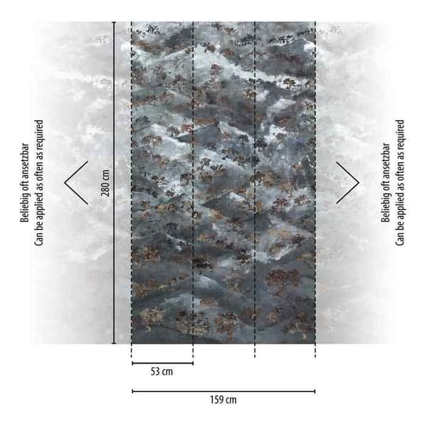 Tapet - A.S. CREATION - The Wall 2 - Naturmotiv - Grå och Blå - 1,59m x 2,80m