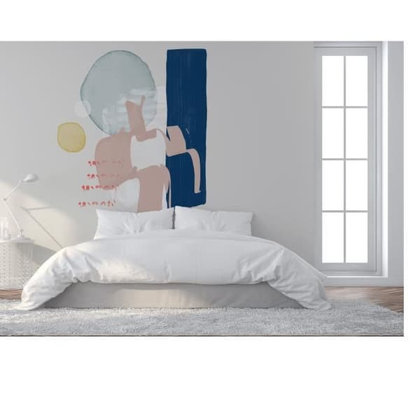 Tapet M1-No.61070 Digitaltryck Beige Blå Abstrakt