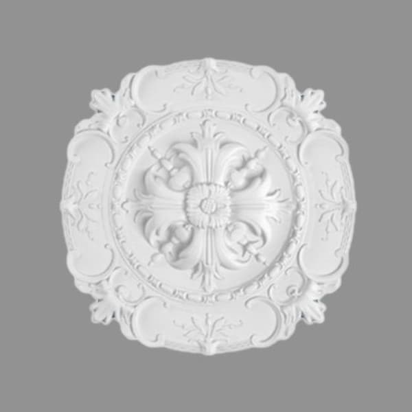 PROVISTON Stuckros "No. 5" Polystryren Diameter 400 mm Vit Takros Dekoration väggdekoration