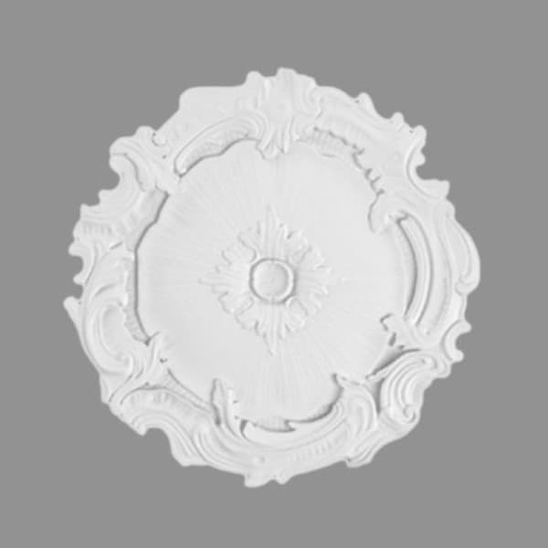 PROVISTON Stuckros "Nr. 7" Polystyren Diameter 400 mm Vit Takrosett Väggdekoration