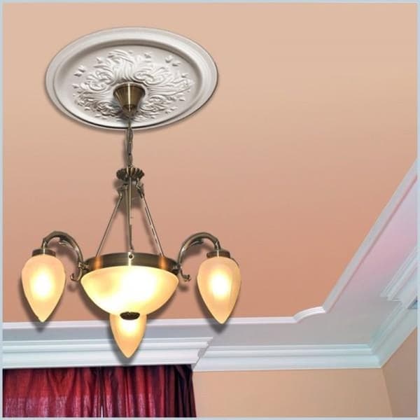 PROVISTON Stuckros "No. 12" Polystyren Diameter 430 mm Vit Takros Decorativ väggdekoration