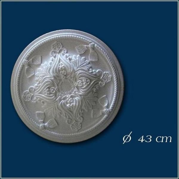 PROVISTON Stuckrosen "Nr. 13" Polystyren Diameter 430 mm Vit Takrosen Väggdekoration