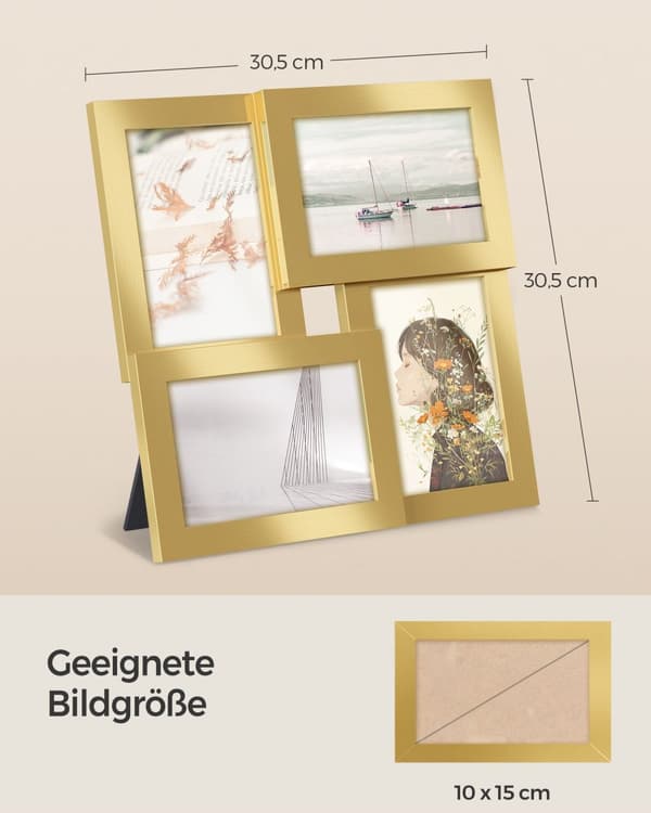 4 fotoramar för väggdekoration - 10 × 15 cm foton