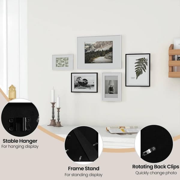 Rootz aluminium fotoramme - billedramme - væg- og bordskærm - plexiglas - 10x15 cm til 30x40 cm - Premium metalstruktur - boligindretning