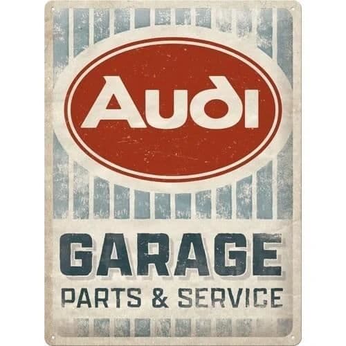 Metallplakett - AUDI - Garagedelar &amp; Service - 30 X 40 cm - Vintage - Väggdekoration