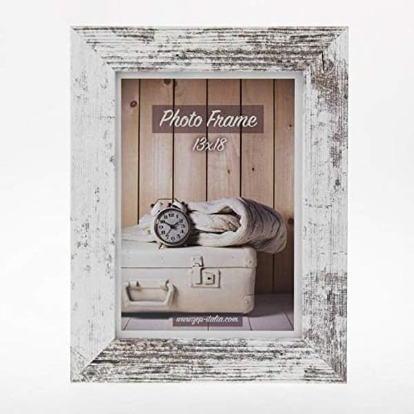 Dekorativt objekt - ZEP - Nelson 6 - Vit/brun trä - 40x50 cm - Modern design