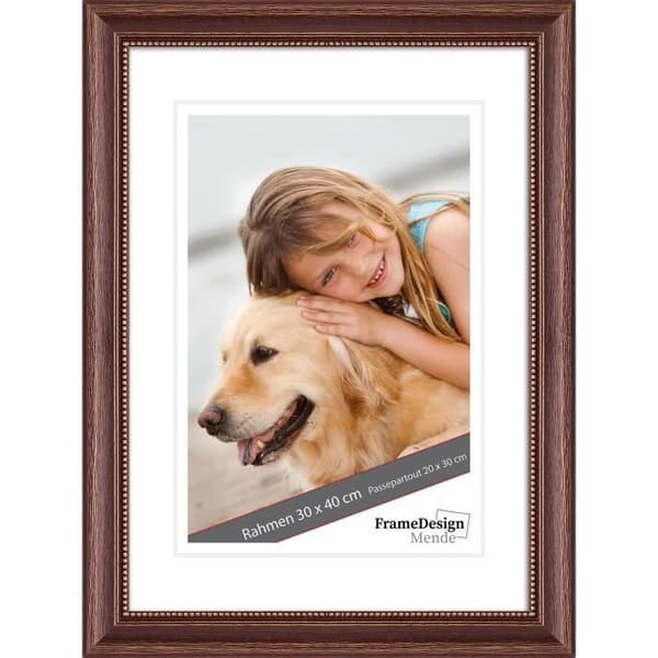Wandstyle - Tavelram H390 - lantlig stil - massivt trä-normalt glas - brun - 30 x 45 cm