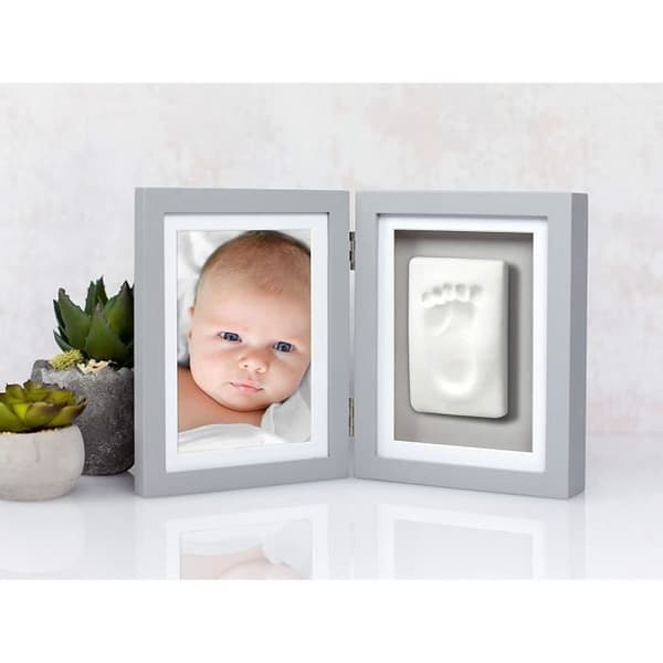 Pearhead Babyprints Tapet för bebisar och tryckkontor Presentabelt ramar och tryckkit, grå