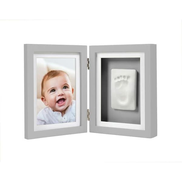 Pearhead Babyprints Tapet för bebisar och tryckkontor Presentabelt ramar och tryckkit, grå