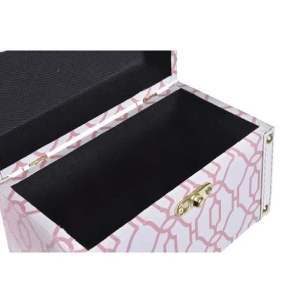 Set med dekorativa lådor DKD Home Decor Canvas Wood (24 x 18 x 19 cm)