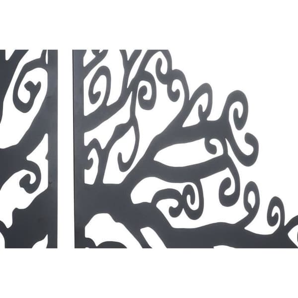 3-delad väggdekoration svart metallträd (105 x 1,3 x 91 cm)