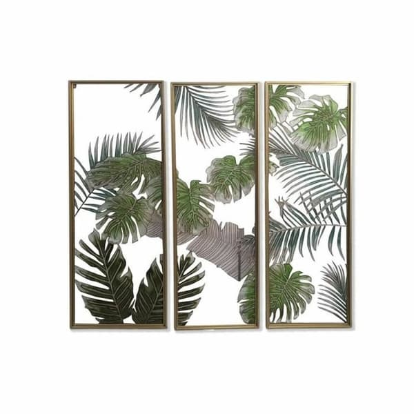 3-delad canvas tropiskt blad av en växt (122 x 3 x 122 cm)