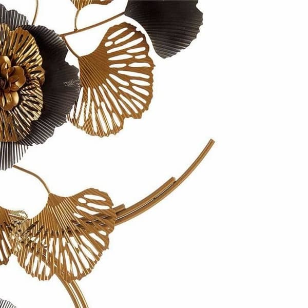 hängande dekoration blommor vägg guld koppar metall (60 x 150 x 7,5 cm)