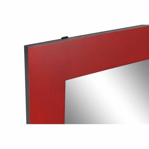 väggspegel gran röd svart mdf (70 x 2 x 90 cm)