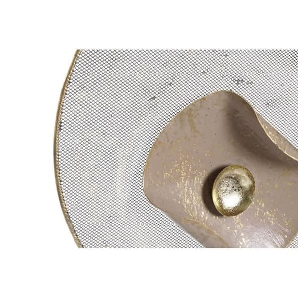 modern terrakotta metall grå guld spegel väggdekoration cirklar (96,5 x 7 x 59 cm)