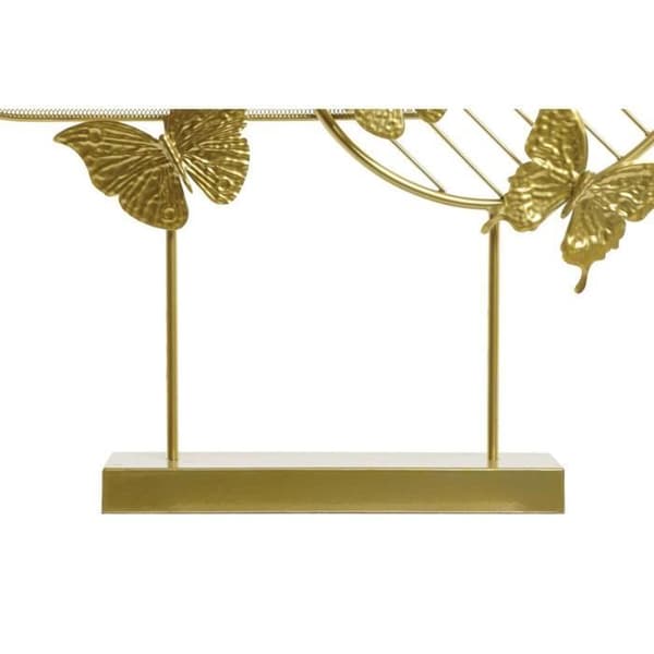 dekorativ statyett guldmetallfjärilar (63 x 9 x 58,4 cm)