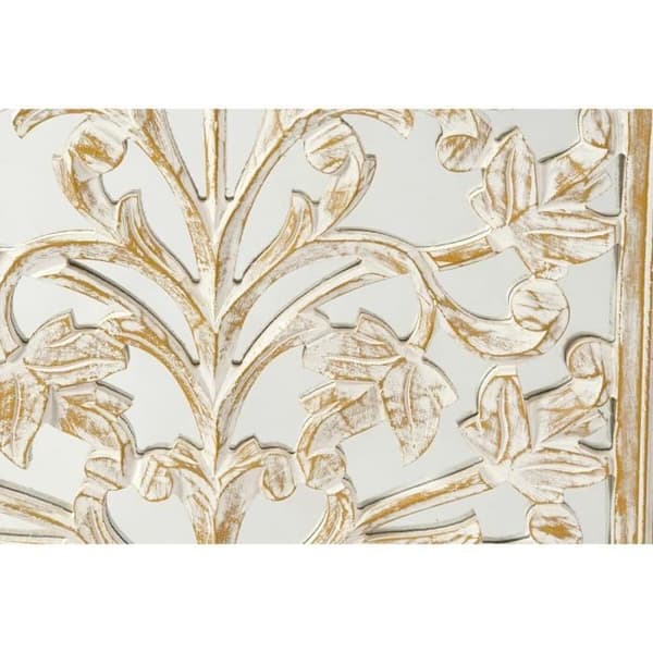 väggdekoration 45 x 2 x 89 cm åldrad finish romantisk vit