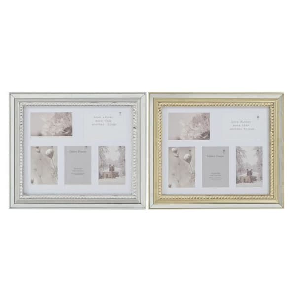 lyx fotoram 46,5 x 2 x 40 cm traditionellt polystyren guld silverglas (2 enheter)