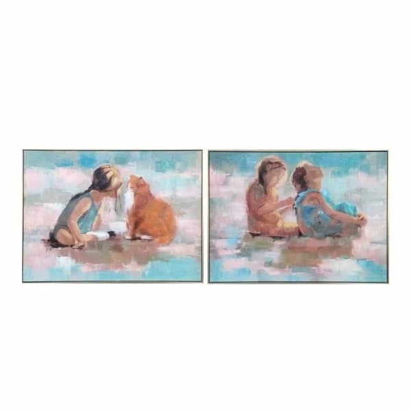 canvas 80 x 3,5 x 60 cm barn shabby chic (2 enheter)