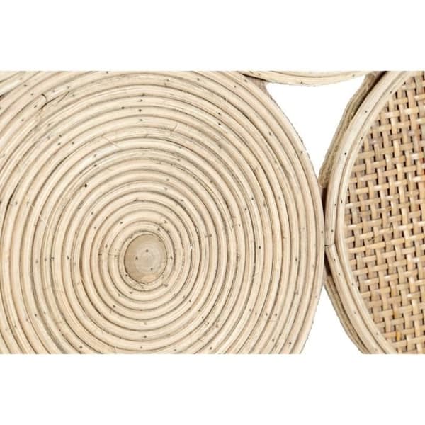 Väggdekoration - RATTAN - Cirklar Rund Design - Naturlig färg - 45cm - Hängande vägglampa
