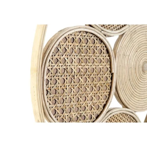 Väggdekoration - RATTAN - Cirklar Rund Design - Naturlig färg - 45cm - Hängande vägglampa