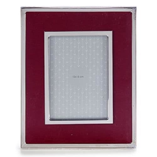 Fotoram - Giftdecor - 18 x 13 cm - Mocka - Aluminium - Brunt/Silver