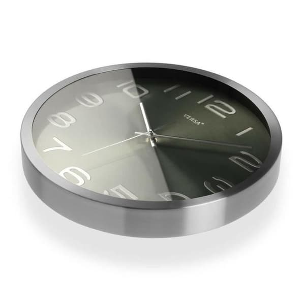 väggklocka i silver i aluminium