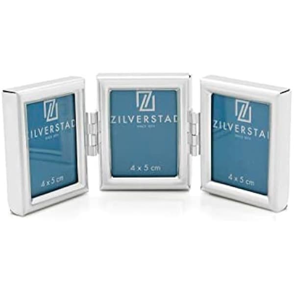 Fotoram - Zilverstad - Mini 3x4x5 cm - Lackad silver - Sammet - Modern design