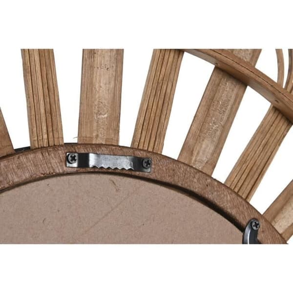väggspegel svart glas brun kolonial bambu (60 x 2 x 60 cm)