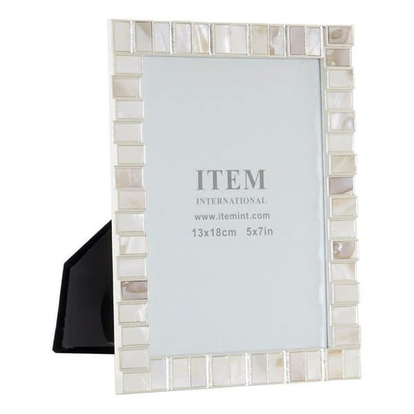 Fotoram DKD Home Decor Vit Metall Pärlemor