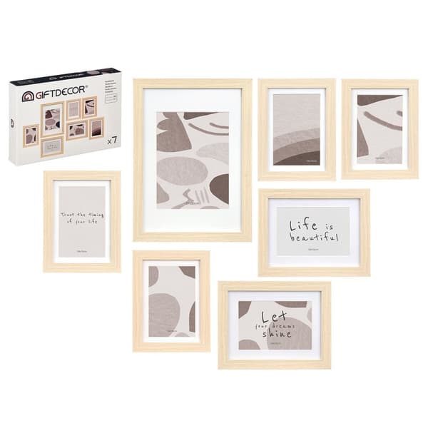 Kuvakehys SF5014-7 Luonnollinen Puu MDF Eukalyptuspuu (6 osaa)