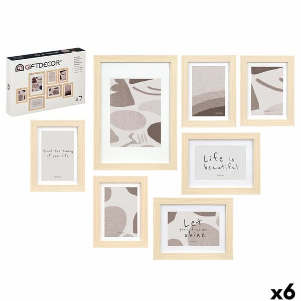 Kuvakehys SF5014-7 Luonnollinen Puu MDF Eukalyptuspuu (6 osaa)